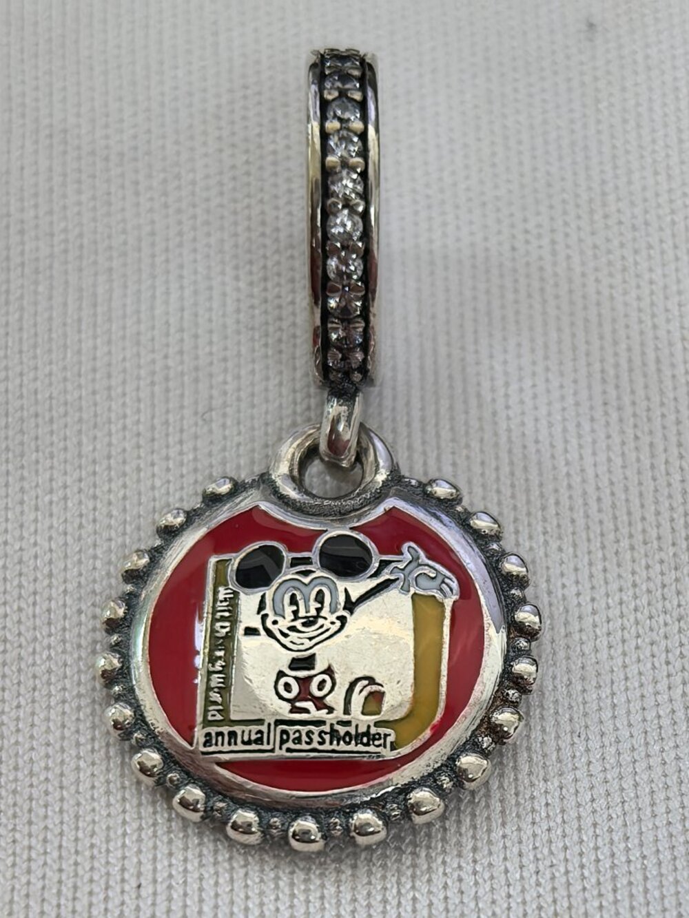 Pandora Disney Annual Passholder Charm Pendant, S925 Silver Jewelry